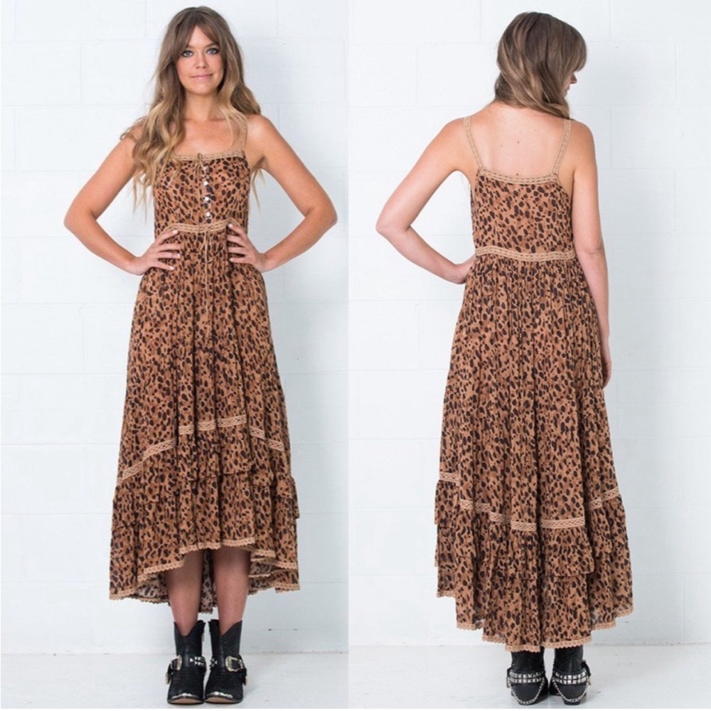 SPELL LEOPARD PRINT MAXI DRESS